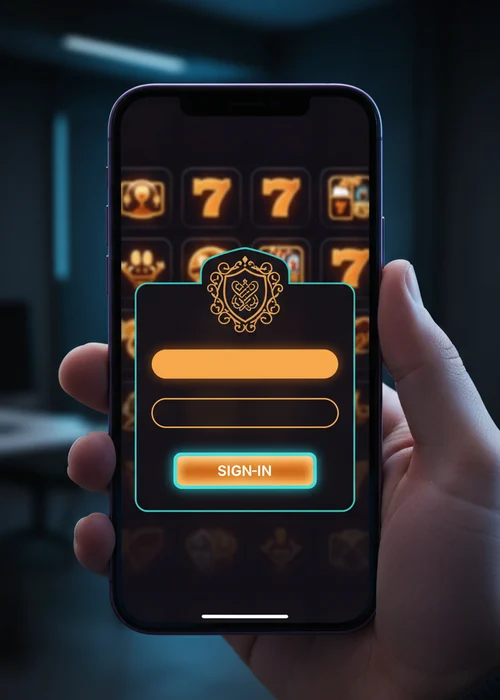 Secure login screen for Heat Casino showing fields for email and password on a mobile device, emphasizing fast and protected access to account features.